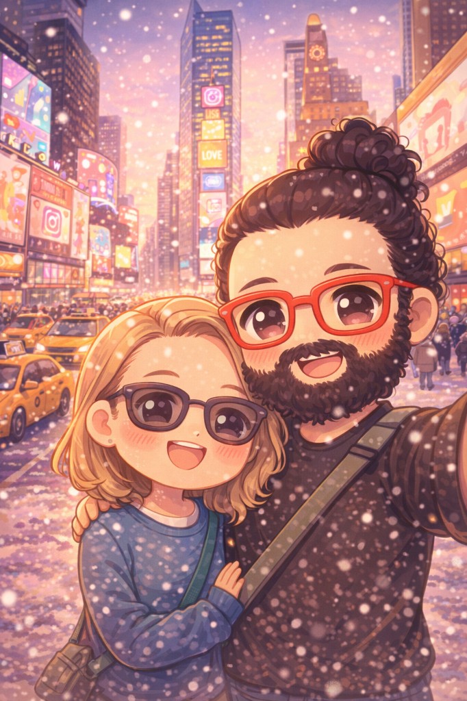 Illustrated chibi couple